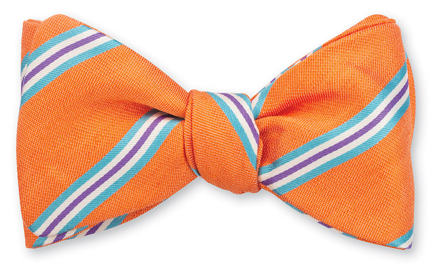 striped orange bow tie