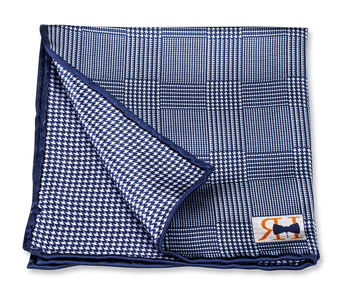 navy-plaid-houndstooth-pocker-square